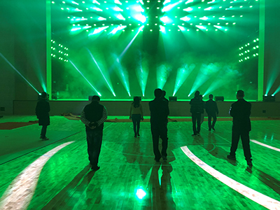 上百支V-light+DLW联袂打造中山大学新华学院体育馆灯光系统