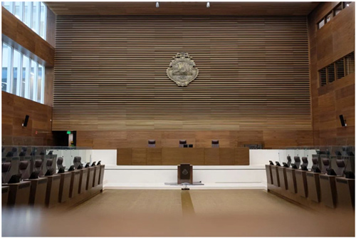 哥斯达黎加立法大会新楼装配281席TAIDEN HCS-8668无纸化多媒体会议单元